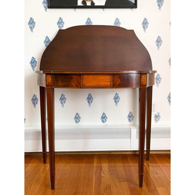 Antique Early 1900s American Neoclassical Revival Mahogany Game Table With Inlay For Sale - Image 10 of 18