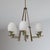 Gold Vintage Italian Chandelier in Brass with Green-Lacquered Metal and Opaline Glass, 1950s For Sale - Image 8 of 12