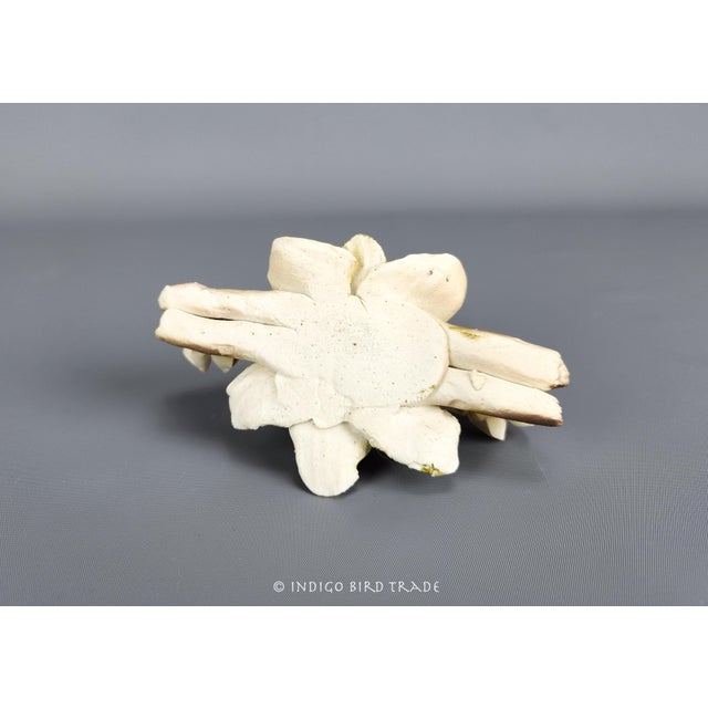 Mid 20th Century Vintage Pink Magnolia Flowers on the Branch Porcelain Figurine, Capodimonte Style For Sale - Image 5 of 5