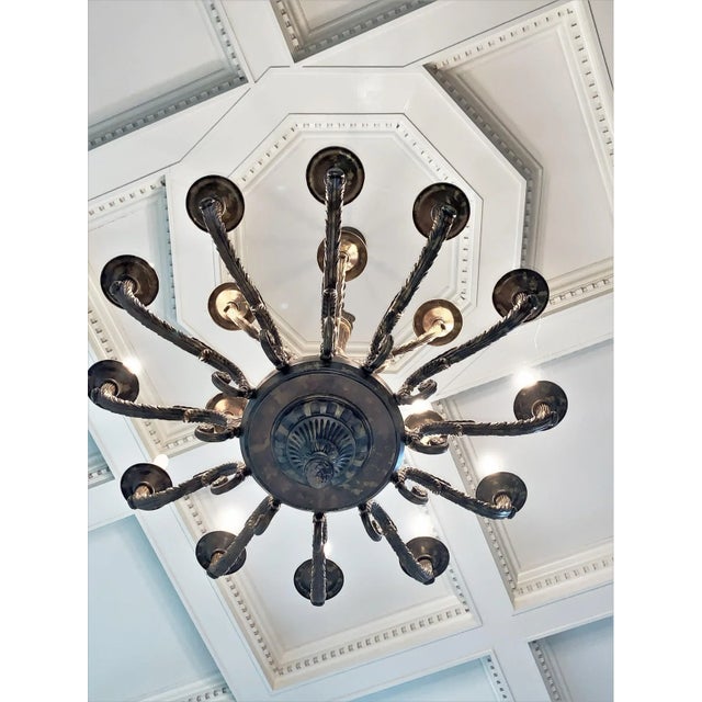 French Late 20th Century Palatial Twenty-Light Bronze Chandelier For Sale - Image 3 of 13