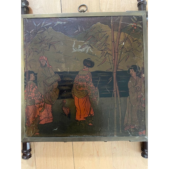 Asian Style Trifold Mirror For Sale - Image 4 of 8
