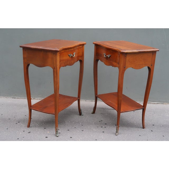 1960s Pair of French Louis XV Style Rosewood Side Tables Attributed to André Mailfert For Sale - Image 12 of 13