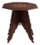 Anglo Indian Intricately Carved Teak Folding Campaign Table Octagon Top For Sale