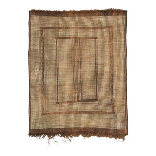 Vintage Moroccan Tuareg Rug With Spatial Grid in Beige & Brown - Rug & Kilim For Sale