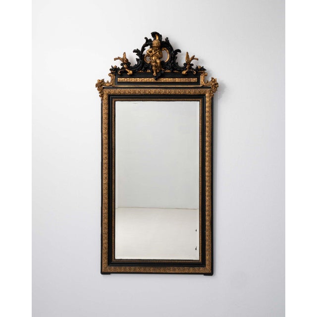 19th Century France Napoleon III Gold Wood Mirror For Sale - Image 4 of 11