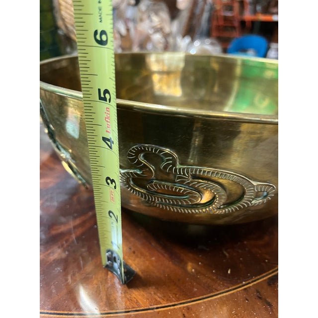 Asian 1970s Round Brass Asian Style Bowl For Sale - Image 3 of 10