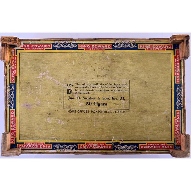 1930s 1930s Tramp Art Jewelry Box Tribute to Mother, Cigar Box, Match Work With Velvet Lining For Sale - Image 5 of 7