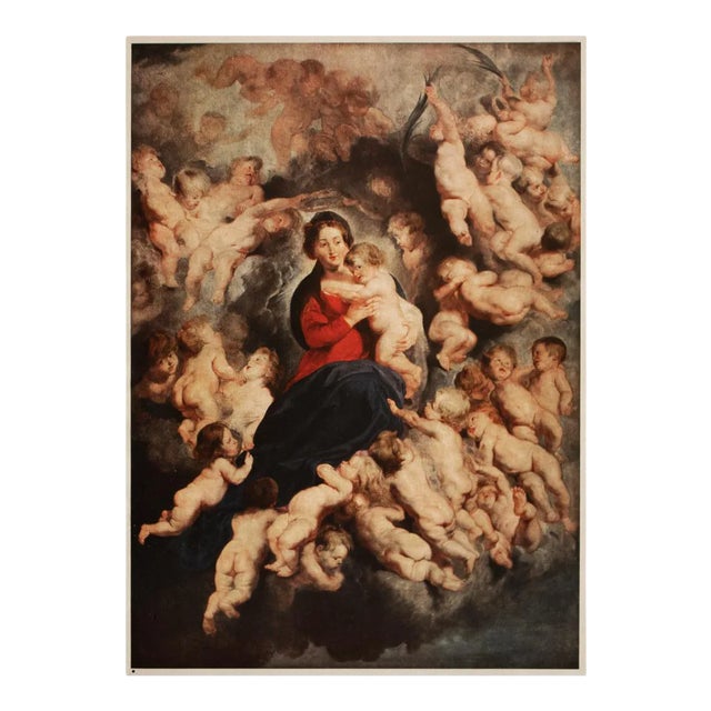 1944 Rubens "The Virgin Surrounded by Angels", First Edition Parisian Photogravure For Sale