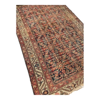 Antique Persian Malayer with Aubergine & Denim Blue Rug 4 x 6.4 For Sale