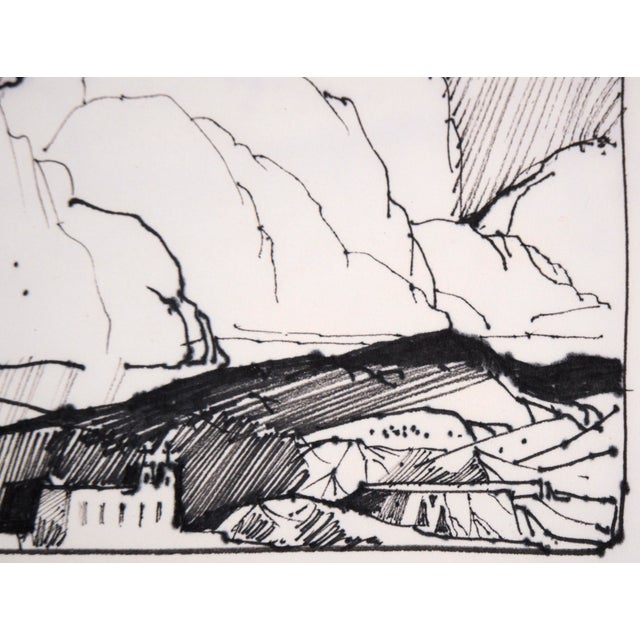 Paper Clouds Above the High Desert - Line Drawing Landscape Bu Laurence Sisson For Sale - Image 7 of 7