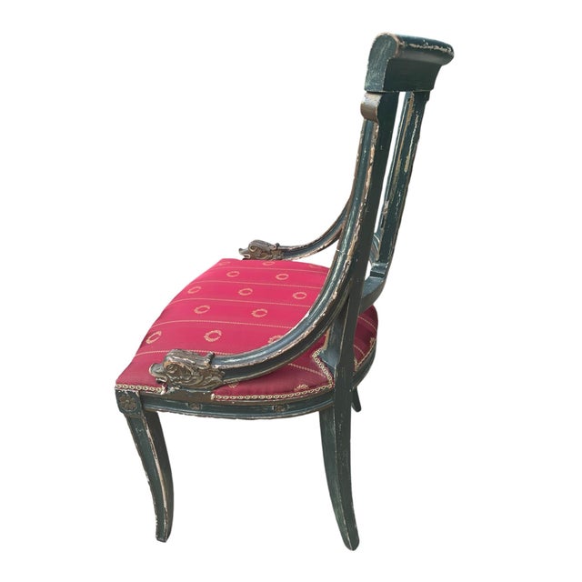 Traditional 19th Century Venetian Hand Carved Empire Chair Italy For Sale - Image 3 of 12