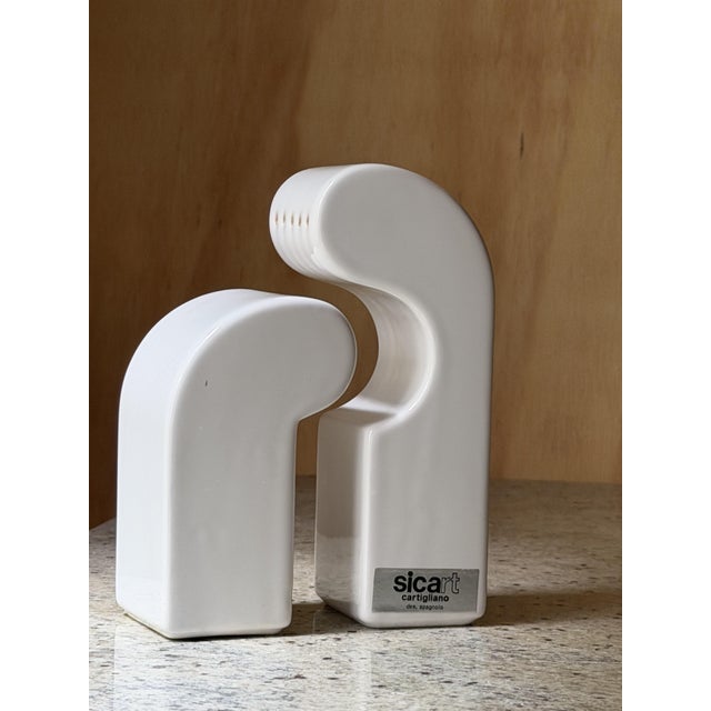 Ivory Vintage Salt & Pepper Shakers by Pino Spagnolo for Sicart, 1970s, Set of 2 For Sale - Image 8 of 18