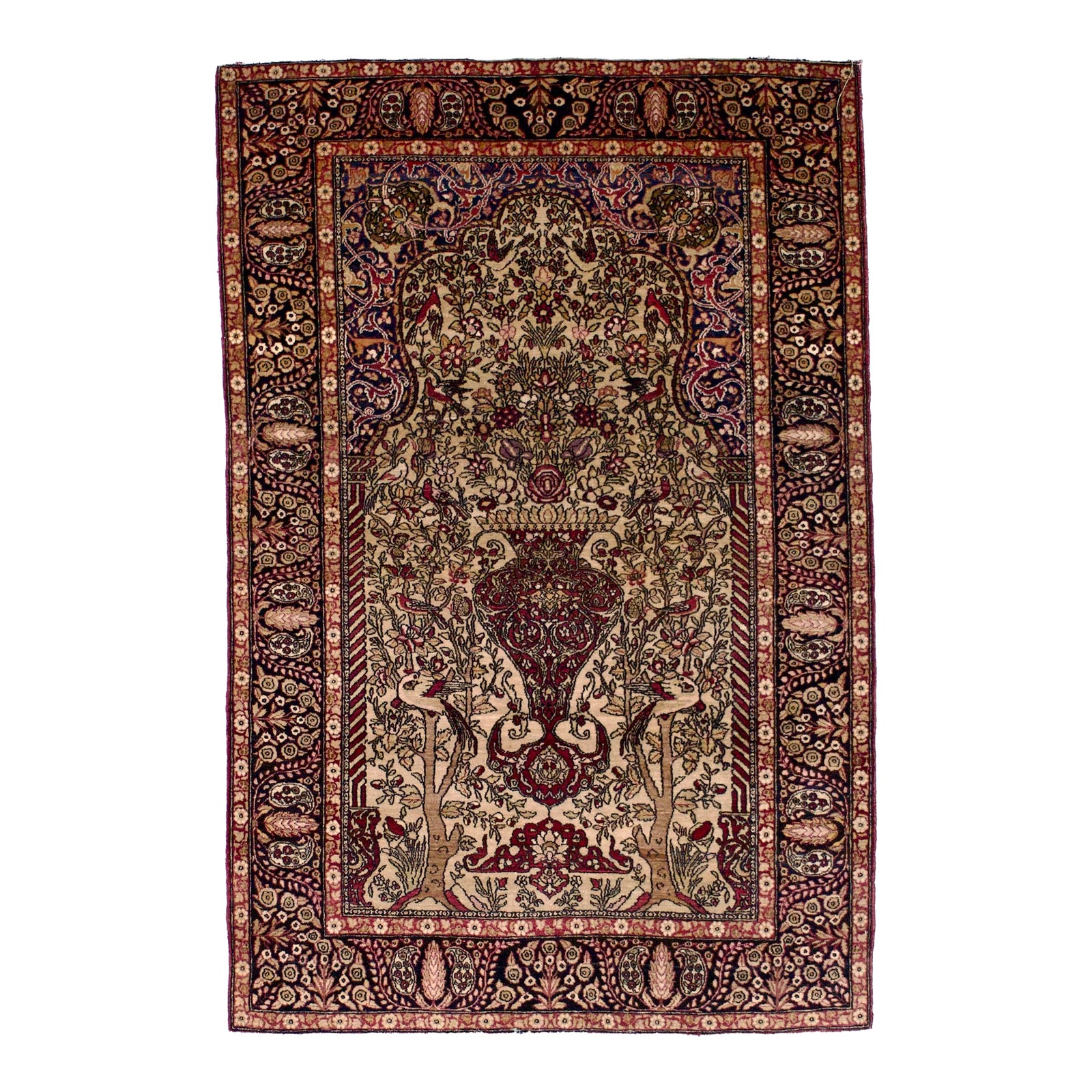 Antique Persian Tehran Rug 4’8