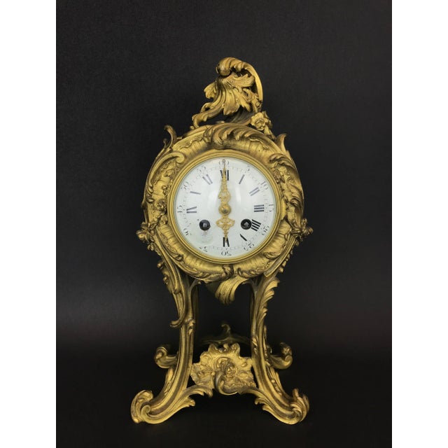 19th C. French Gilt Bronze Clock For Sale - Image 11 of 11