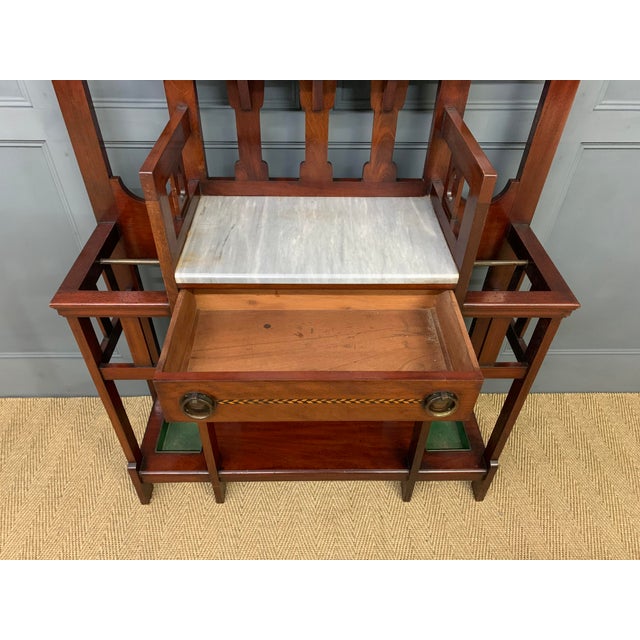 Arts and Crafts Inlaid Mahogany Hall Stand, 1900 For Sale - Image 17 of 18