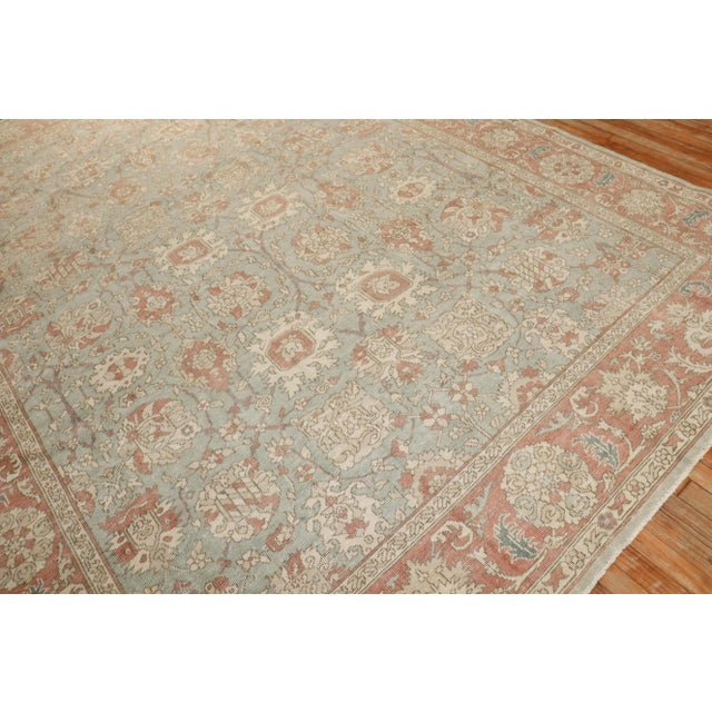 A Mid 20th Century Turkish room size Rug in green and rust/terracotta Details rug no. 31813 size 8' 5" x 11' 6" (257 x 351...