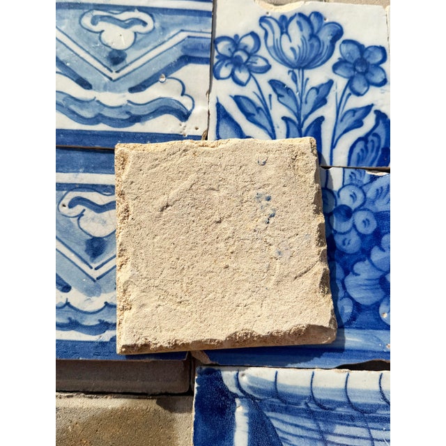 Antique 18th Century Portuguese Floral Still Life in a Wicker Basket Tile Panel For Sale - Image 10 of 10