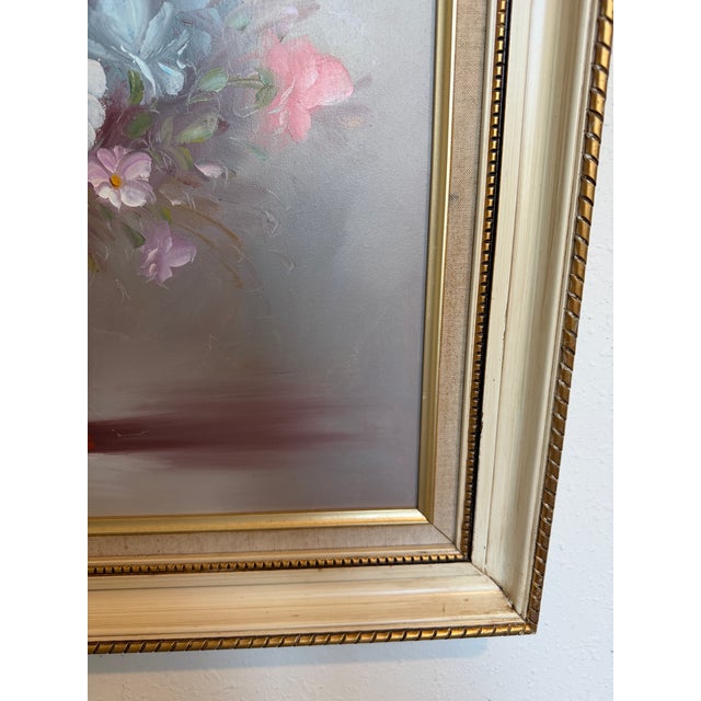 Paint Signed Floral Still Life Oil Painting Robert Cox (1934–2001) Vintage Framed Art For Sale - Image 7 of 8