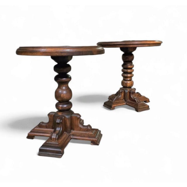 Rustic Oak Side Tables, Set of 2 For Sale - Image 11 of 13
