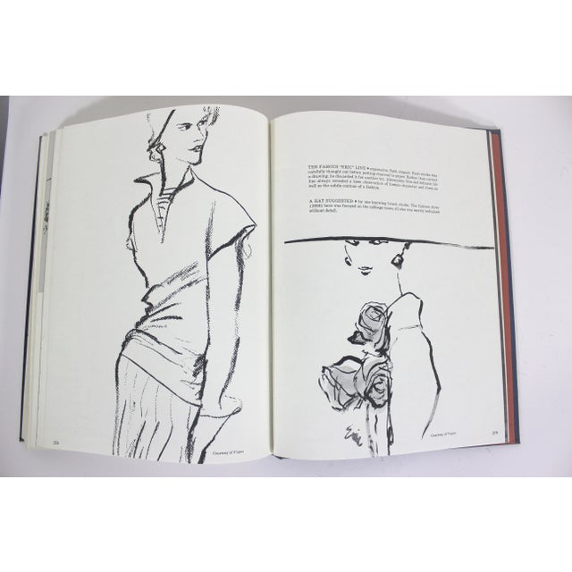 American 1977 Illustrating Fashion Blue Linen Hard Cover Book For Sale - Image 3 of 12