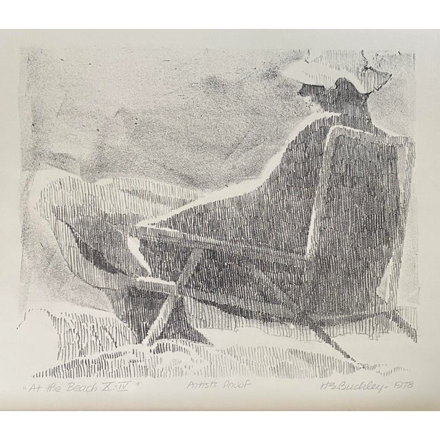 1980 Harry Buckley at the Beach Lithograph For Sale - Image 4 of 4