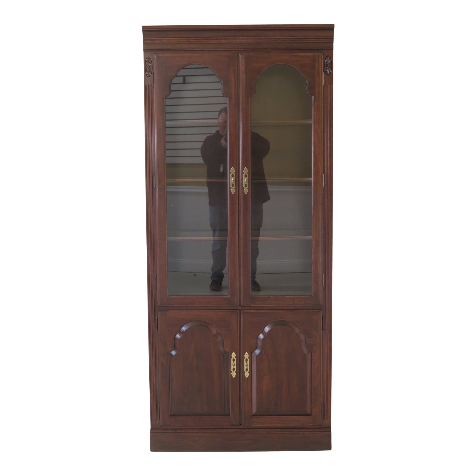 Ethan Allen Georgian Court Cherry 2 Door Display Cabinet Chairish