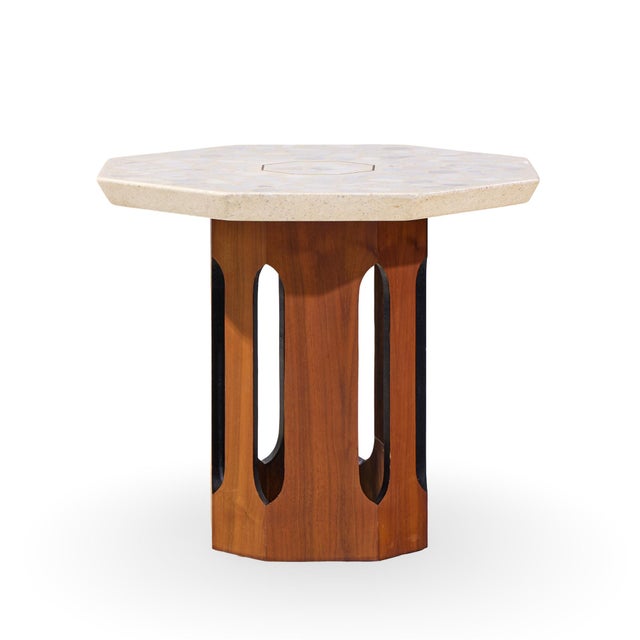 Harvey Probber Harvey Probber Mid Century Walnut and Terrazzo Side End Tables - Pair For Sale - Image 4 of 11