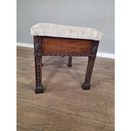 Large Antique Mahogany Stool, 1700s For Sale - Image 4 of 5