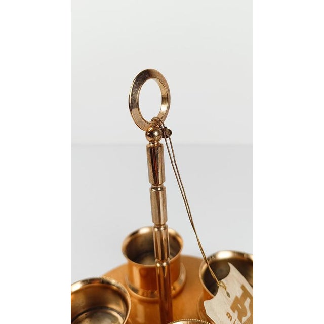 Cruet Set in Gilt Brass, Cut Crystal and Lacquered Goatskin Parchment by Aldo Tura, 1970s, Set of 8 For Sale - Image 14 of 18