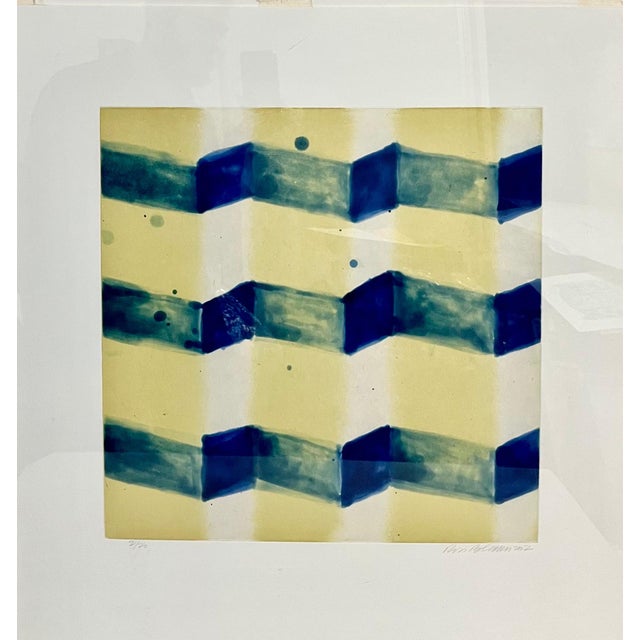 Abstract Ross Bleckner, Abstract Aquatint Etching Ross Bleckner Zig Zag lines New York Artist D Loop, 2002 For Sale - Image 3 of 7