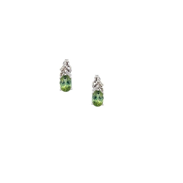 Natural Tourmaline Diamond Earrings 14k White Gold 1.57 TCW Certified For Sale - Image 13 of 14