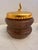 Modern Studio Art Glass Jars With Gold Leaf Tops -a Pair For Sale - Image 3 of 6