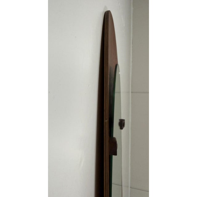 Vintage Bended Wooden Wall Mirror by Mobili Polli, Italy, 1950s For Sale - Image 11 of 13