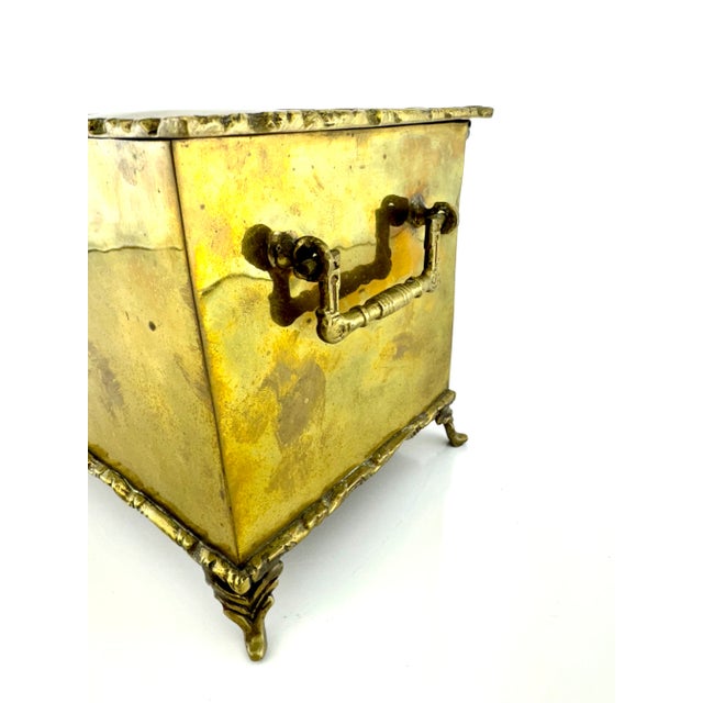 1960s Vintage Mid Century A. Lara Brass Footed Box For Sale - Image 4 of 10