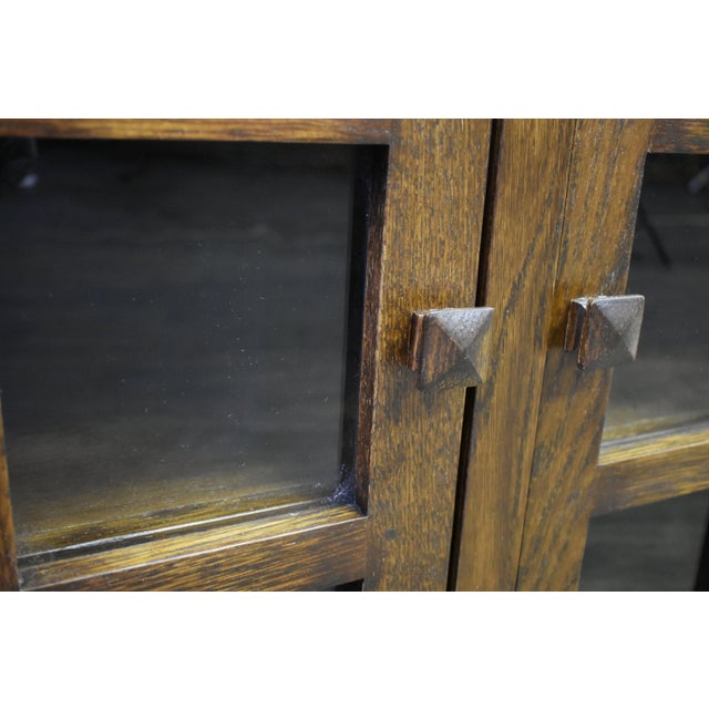 American Crafters and Weavers Mission Oak 3 Door Console - Walnut For Sale - Image 3 of 5