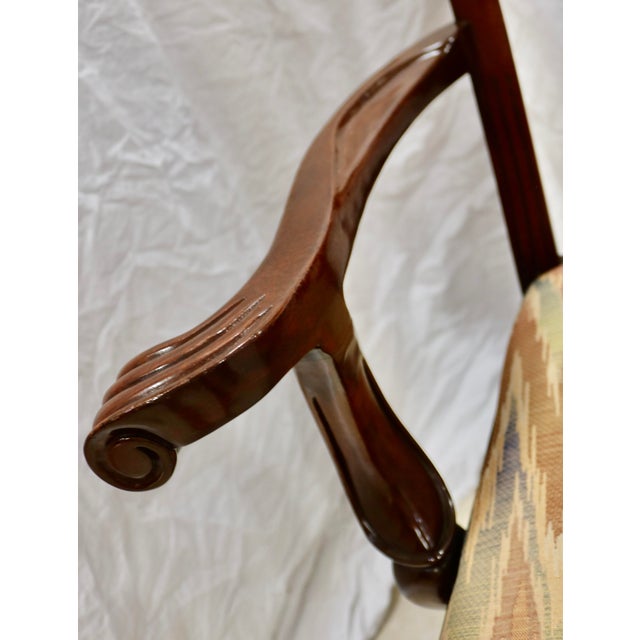Late 20th Century Chippendale Hand Carved Mahogany Dining Chairs -Set of 8 For Sale In Charlotte - Image 6 of 7