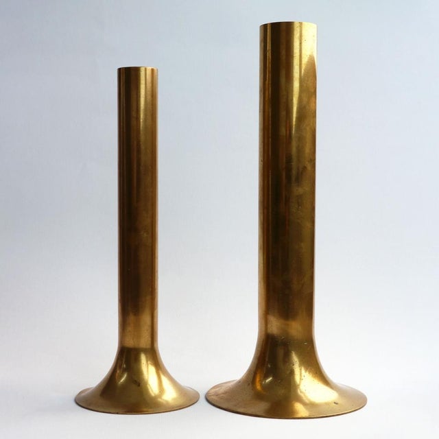 Mid-Century Modern Brass Trumpet Candleholders, 1960s, Set of 2 For Sale - Image 6 of 6