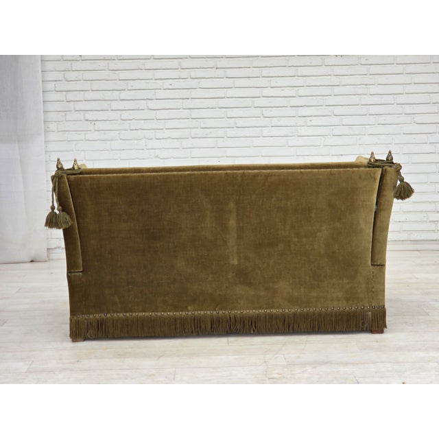 Danish 2-Seater Spanish Drop Arm Sofa in Furniture Velour, 1970s For Sale - Image 6 of 18