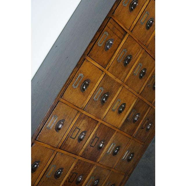 Large German Industrial Oak Apothecary Cabinet or Chest of Drawers, 1930s For Sale - Image 9 of 18