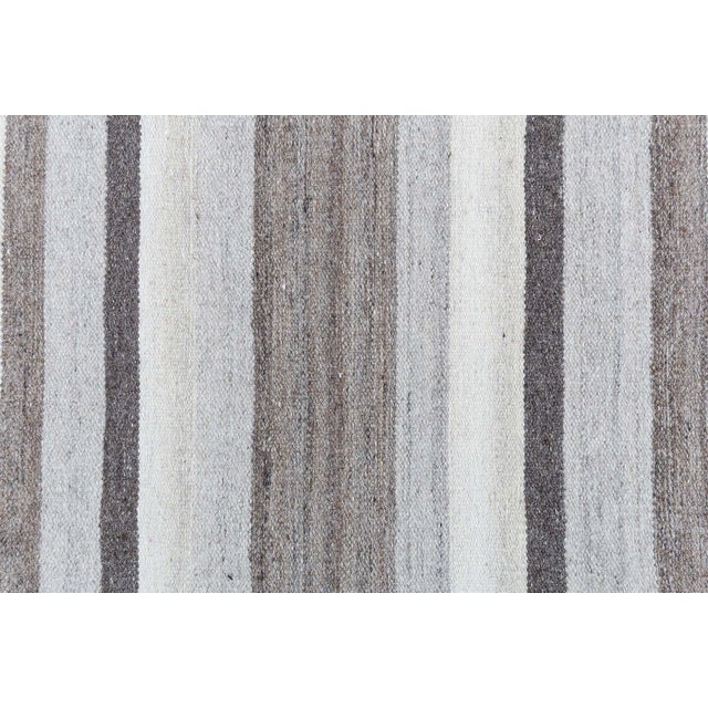 Modern Tulu Nadu “Line Segment” Wool Rug – Organic Geometry in Earthbound Tones by Doris Leslie Blau Size: 4'0" x 6'2"...