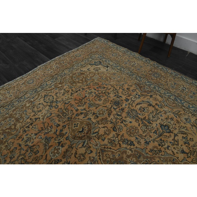 1970s Vintage Persian Handknotted Wool Orange Oversize Area Rug For Sale In San Francisco - Image 6 of 11