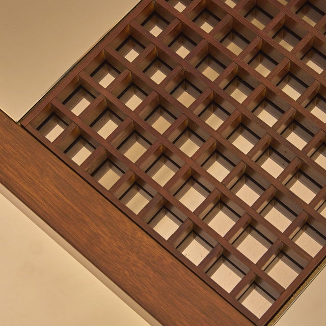 Mid-Century Modern Italian Mirrored Grid Coffee Table in the Manner of Ettore Sottsass, 1970s For Sale - Image 3 of 13
