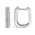 Contemporary 10K White Gold 1/4 Cttw Lab Grown Diamond Double Row Huggie Hoop Earrings For Sale - Image 3 of 5