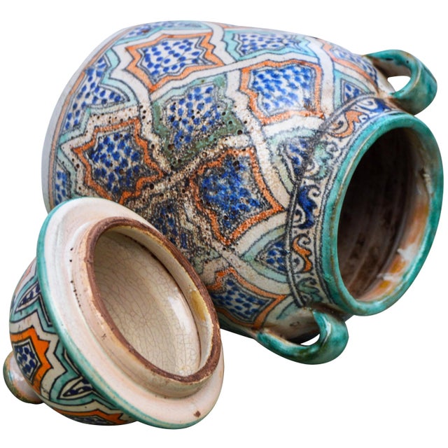 Ceramic Vase W/ Arabesque Design For Sale - Image 9 of 11