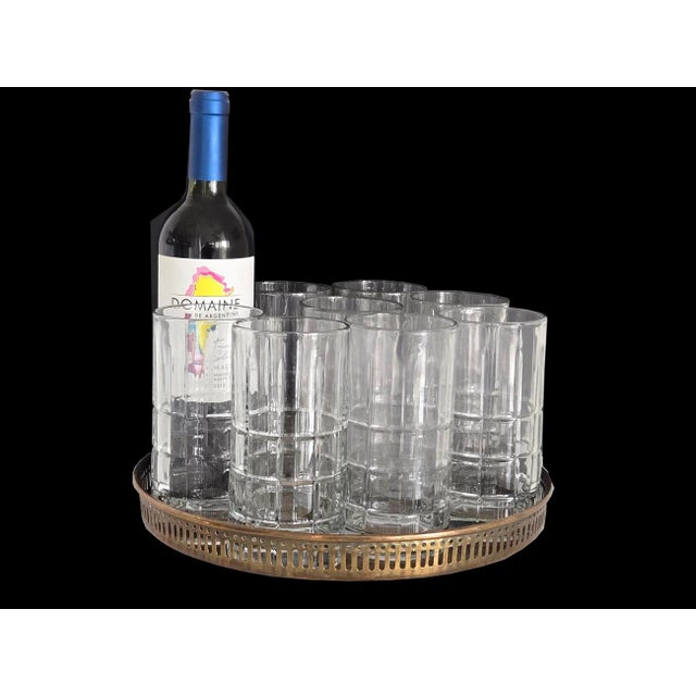 Anchor Hocking Vintage Anchor Hocking Flat Iced Tea Tumblers in Tartan (Manchester) Clear, Set of 8 For Sale - Image 4 of 10