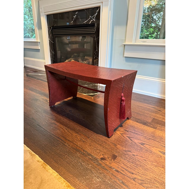 Red Thomas Pheasant Tassel Bench For Sale - Image 8 of 10