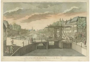Jacques Chereau, Optical View of Grand Bierkade, the Hague, 1800s, Print