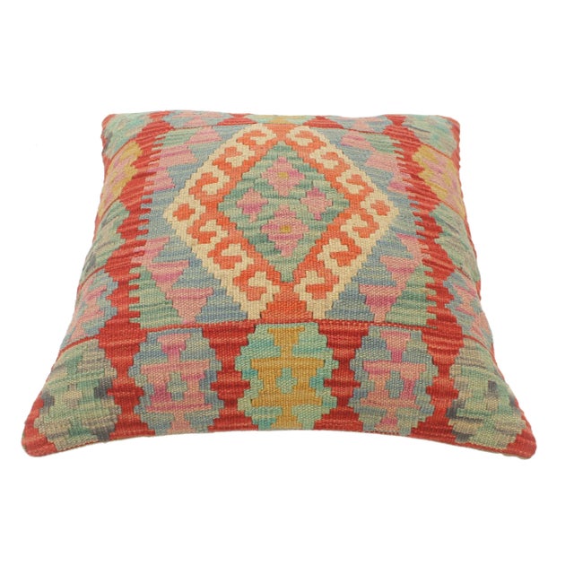 Boho Chic Turkish Vella Hand Woven Kilim Pillow For Sale In New York - Image 6 of 8