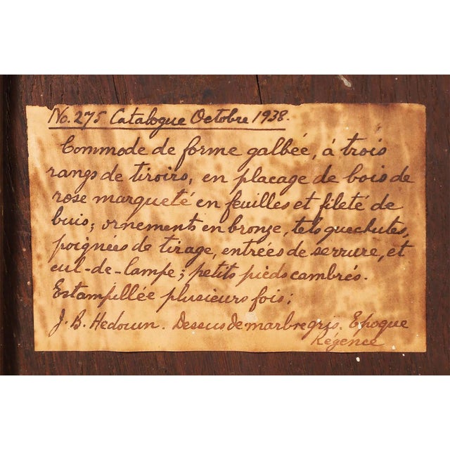 Mid 18th Century Signed Jb Hedouin Paris Régence Bronze-Mounted Rosewood Tombeau Commode For Sale - Image 10 of 15