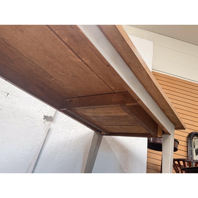 Large French Rectangular Farmhouse Table on Painted Frame For Sale - Image 11 of 15